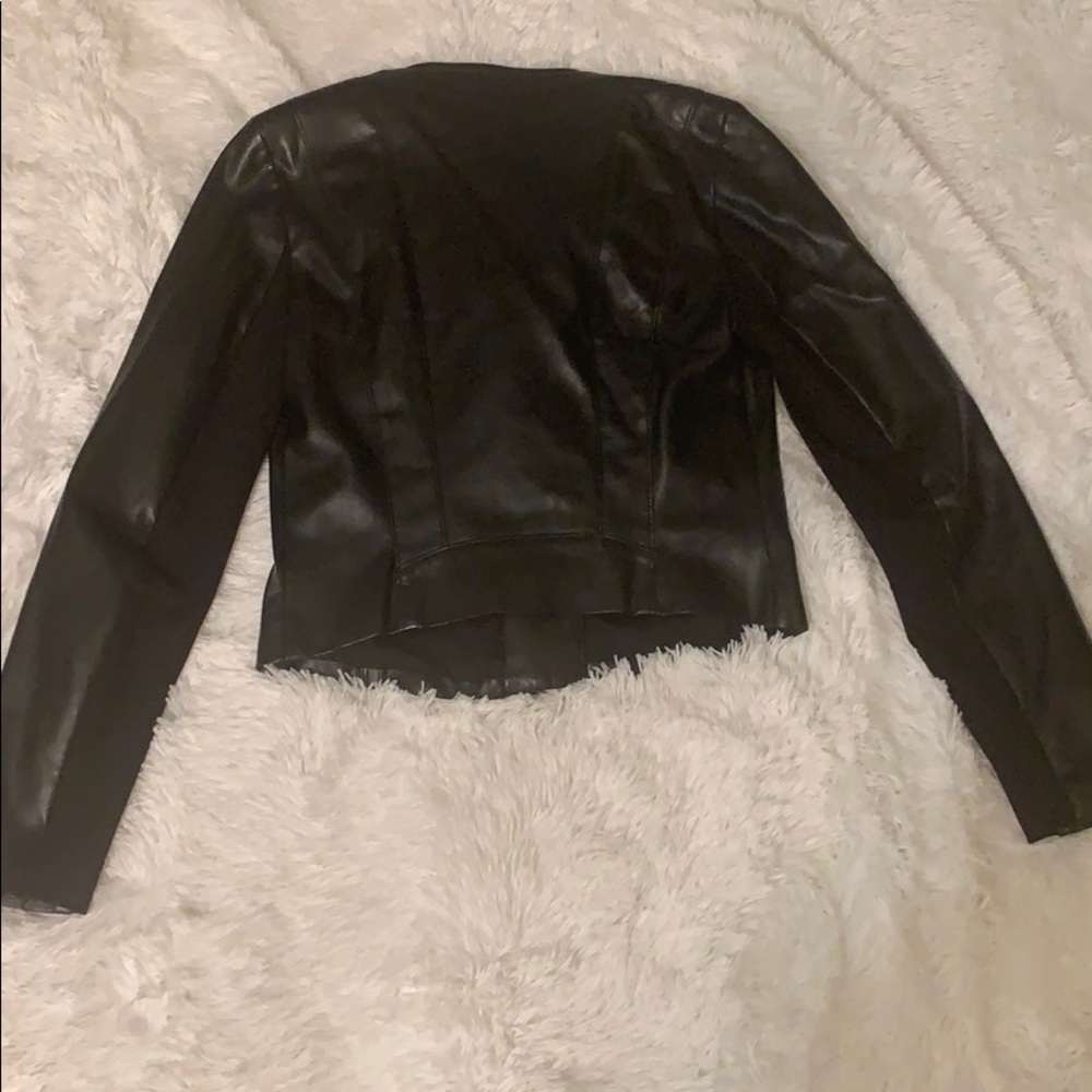 Zara black leather jacket - Picture 3 of 3